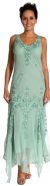 Asymmetric Sleeveless Sequin Beaded Formal Dress in Sage color